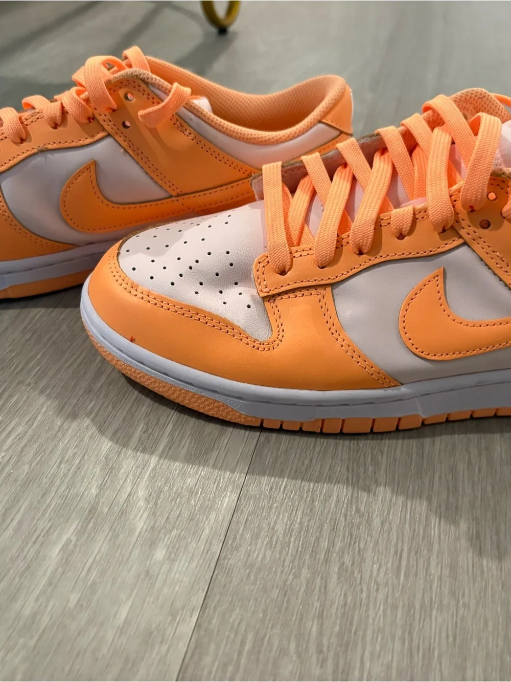 Nike Women's Orange and White Low-Top Sneakers